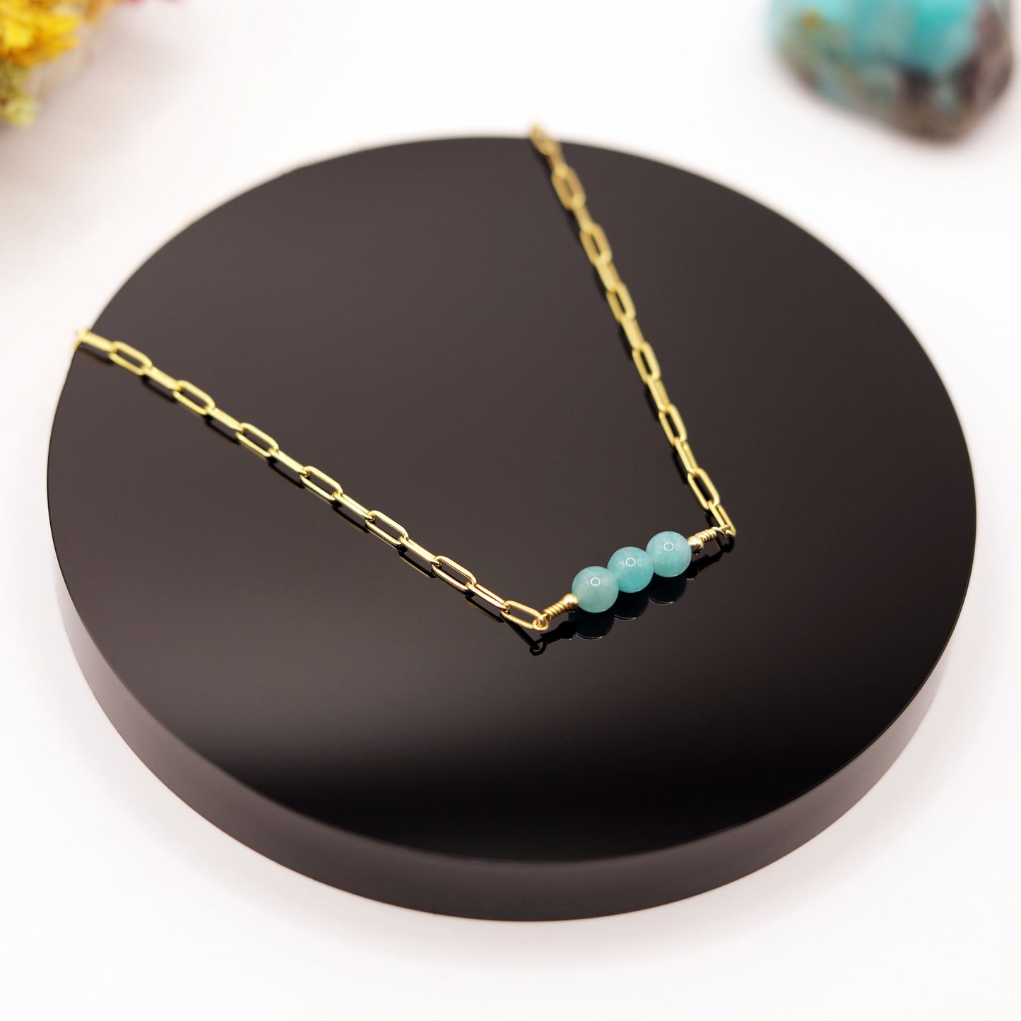 Collar Corto Amazonita Cadena