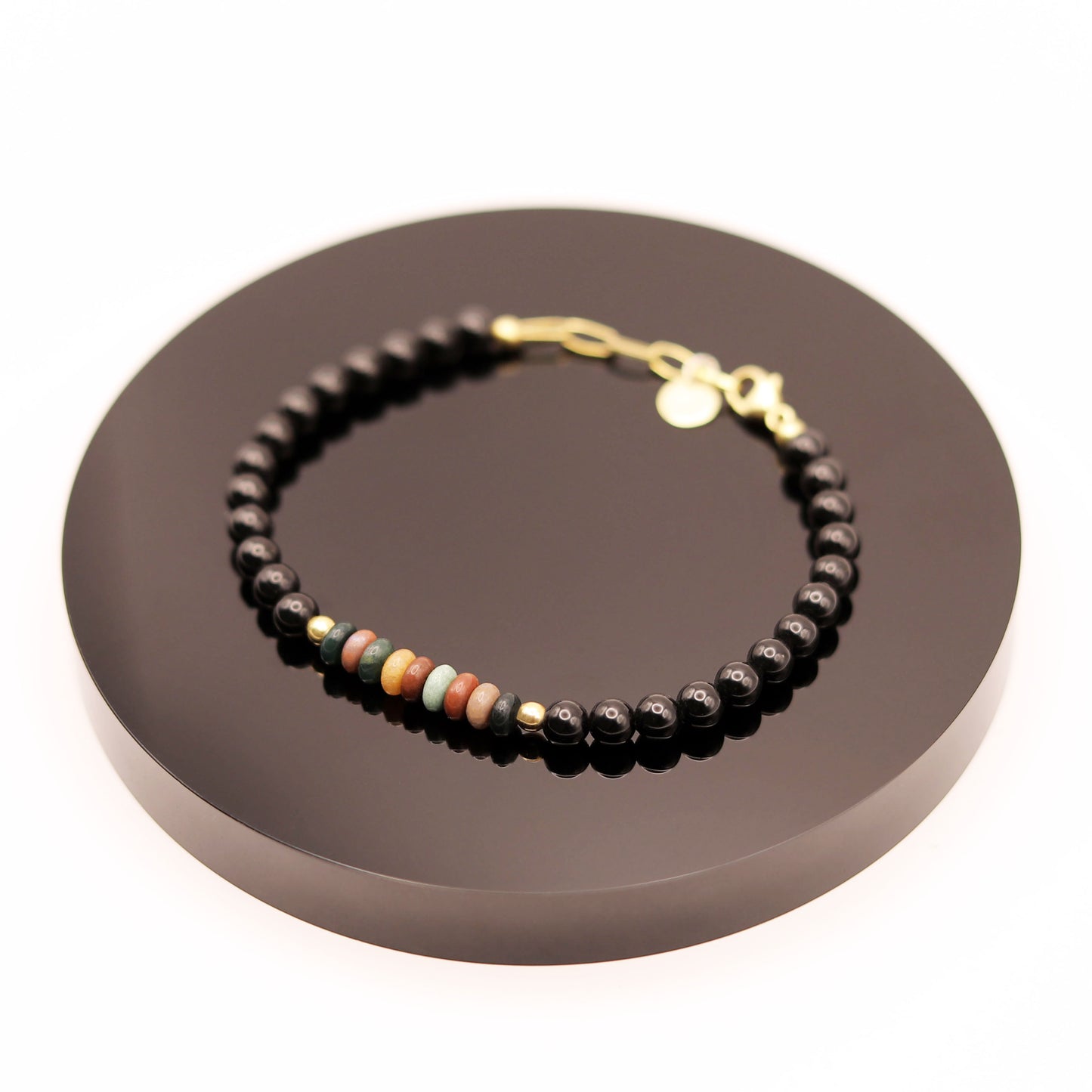 
                  
                    Tobillera Ágata India y Turmalina
                  
                