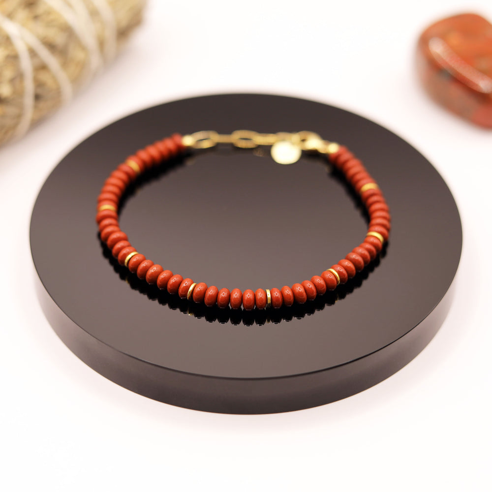 Pulsera Jaspe Rojo Plano