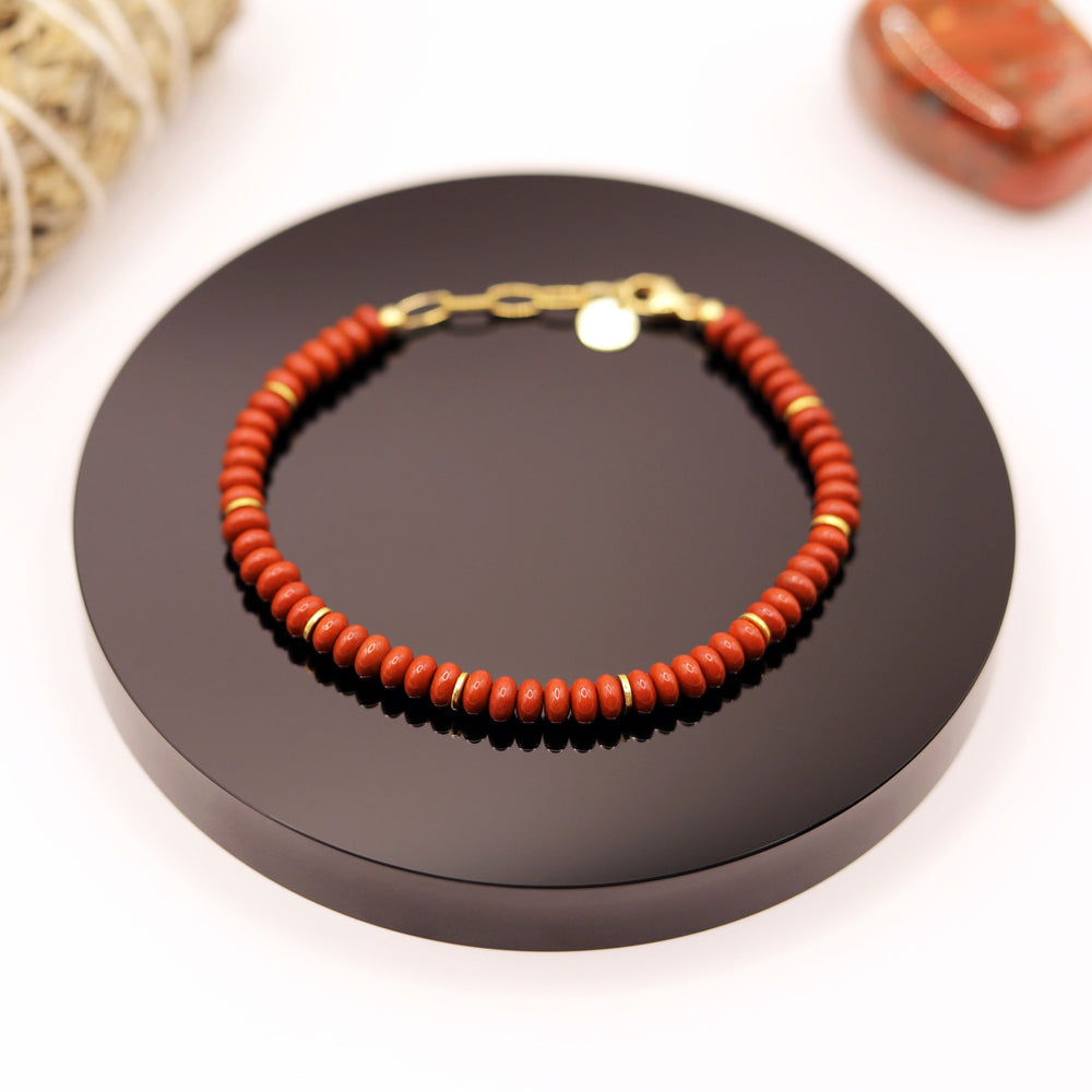 Pulsera Jaspe Rojo Plano