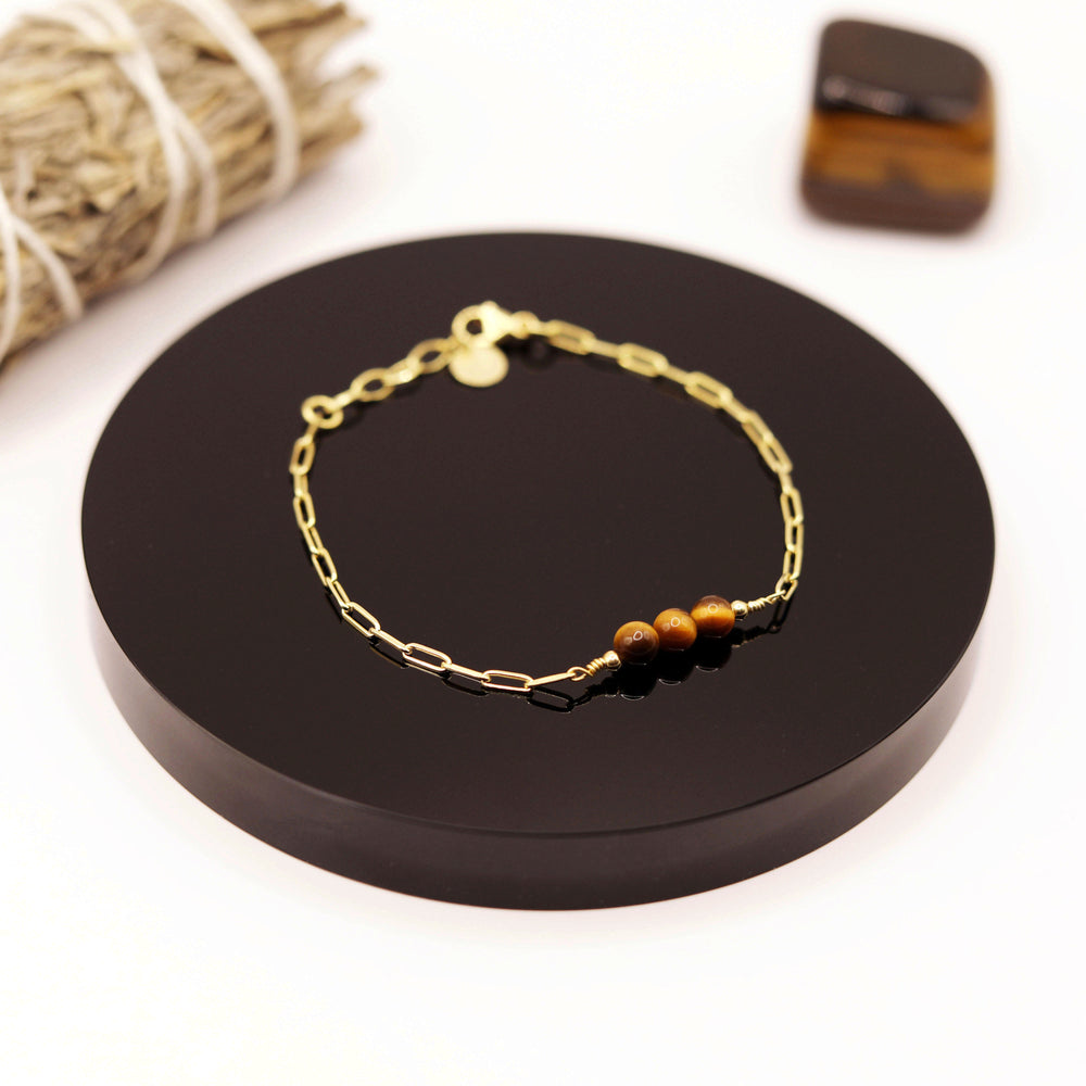 Pulsera Ojo de Tigre  Cadena