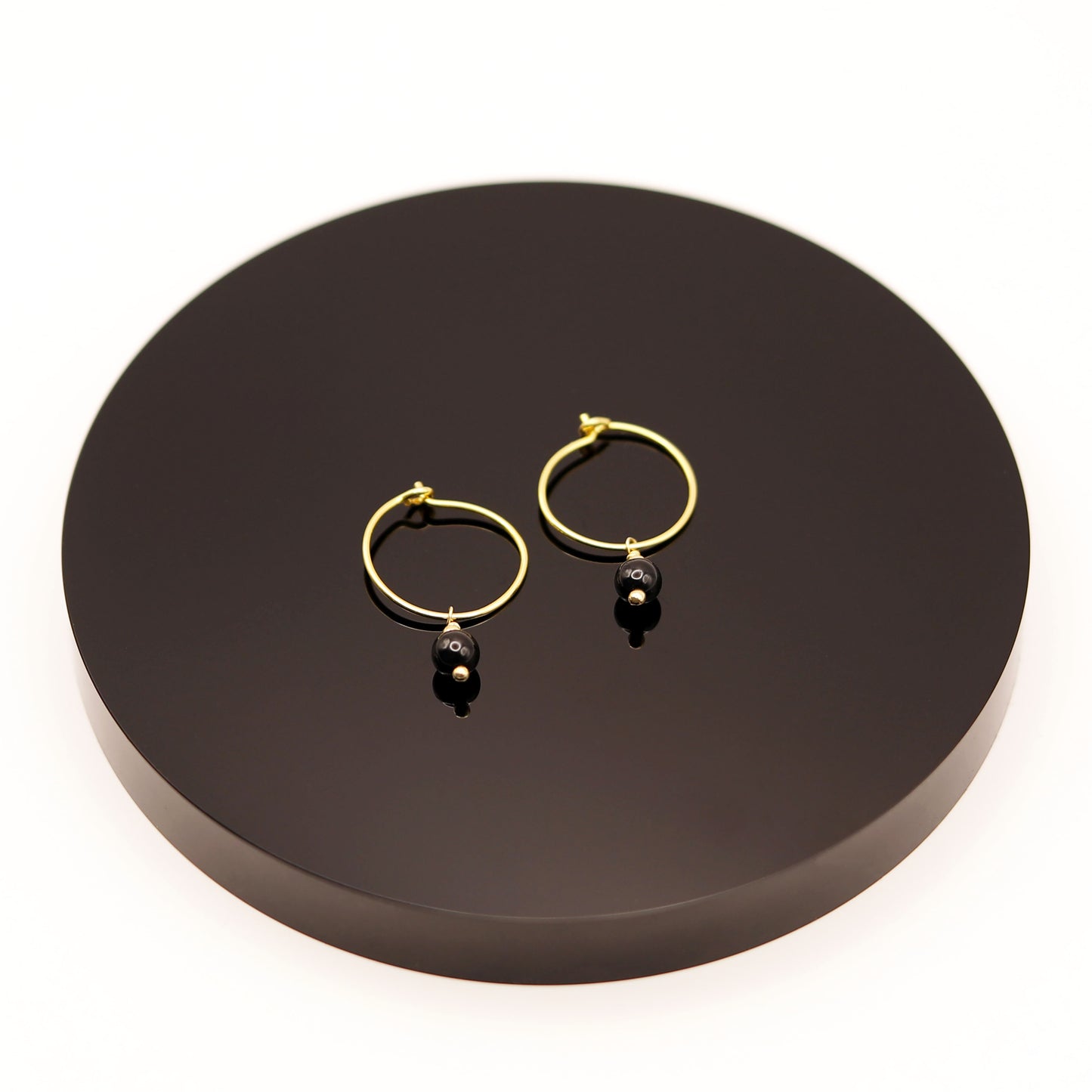 
                  
                    Pendientes Aro Turmalina Negra
                  
                