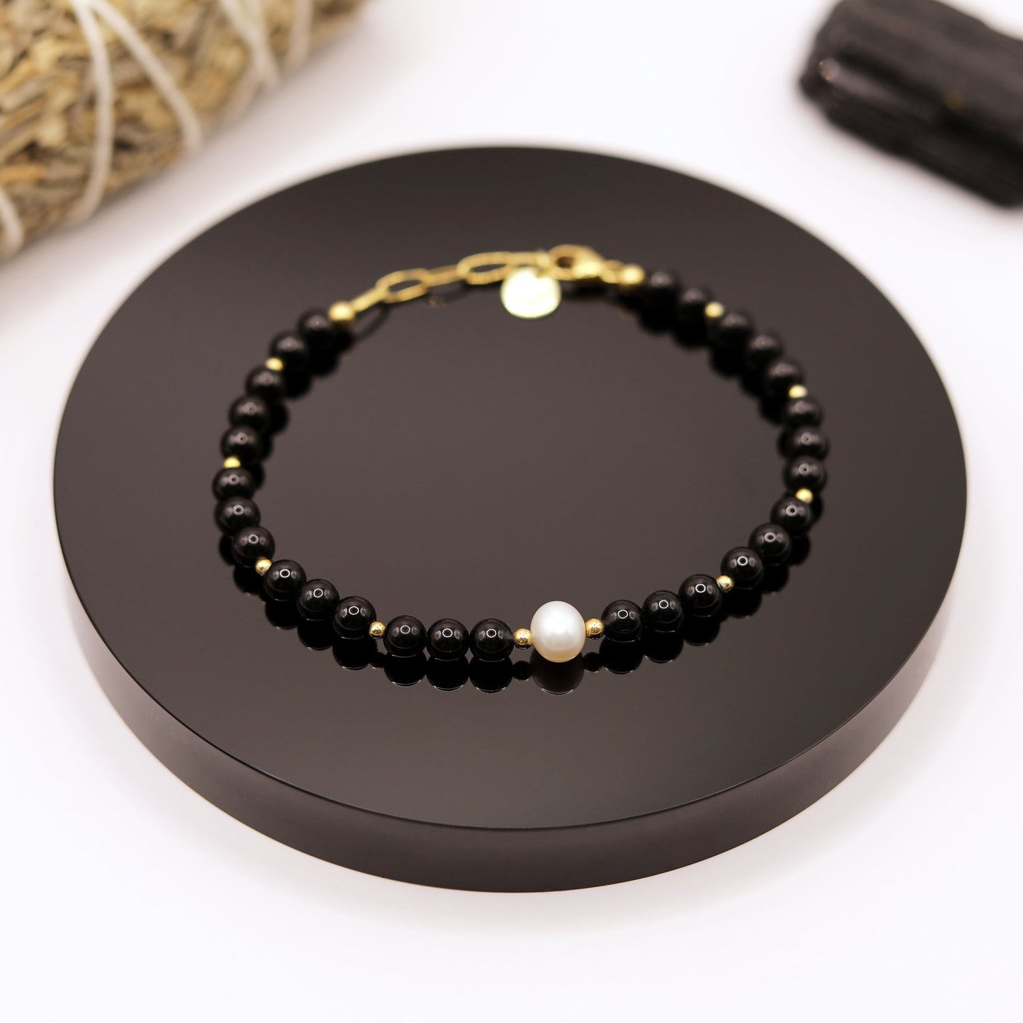 
                  
                    Pulsera Turmalina Negra Perla
                  
                