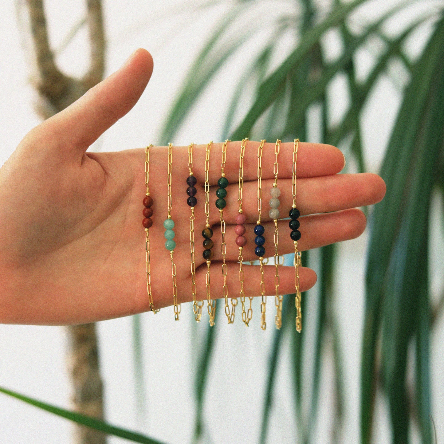
                  
                    Pulsera Ágata Musgo Cadena
                  
                